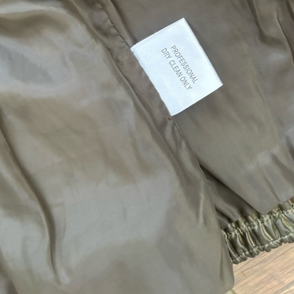 Luii Dark Green Olive Faux Leather Jacket Women’s Size Small - Picture 5 of 10